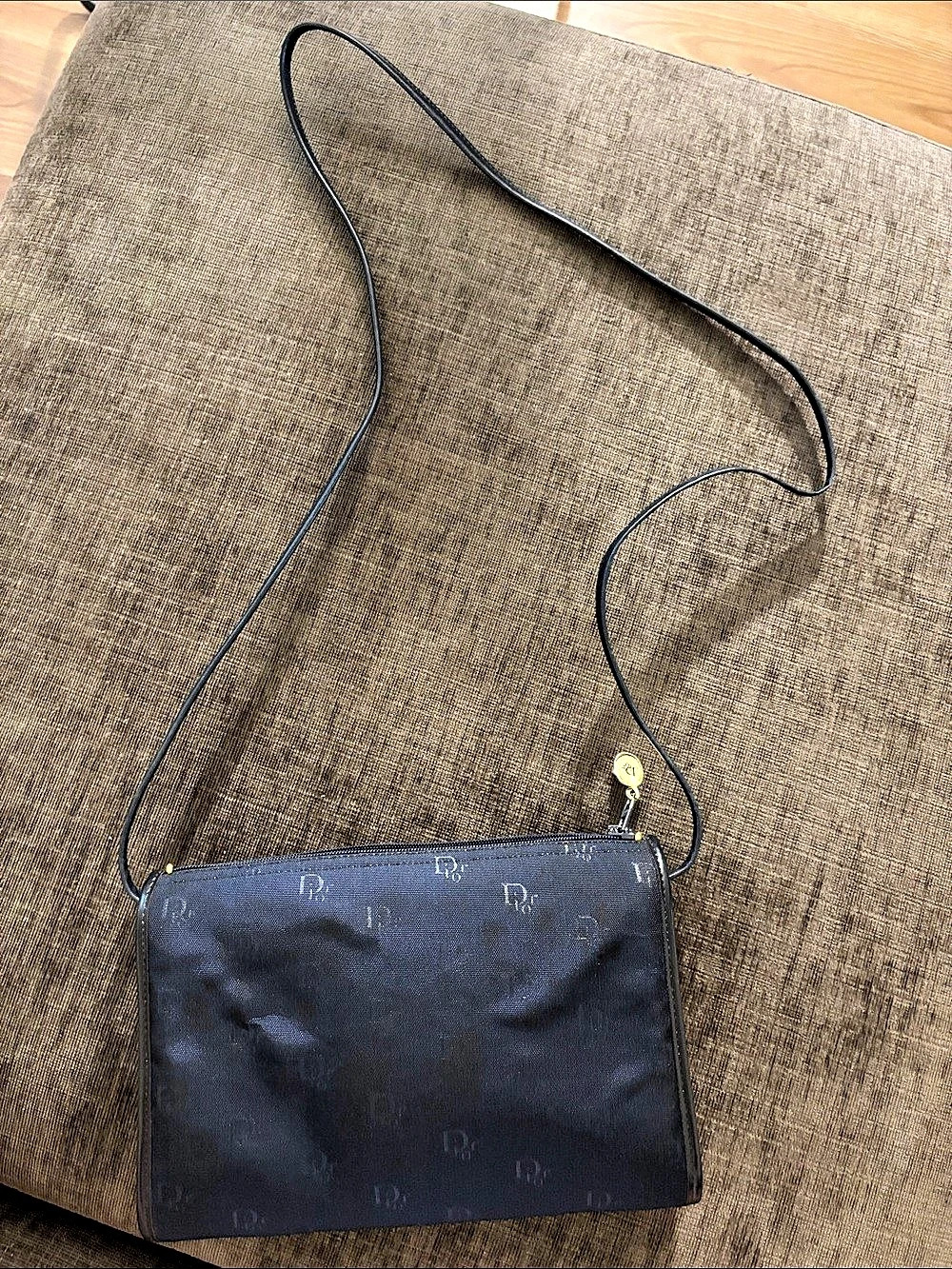 Christian Dior Vintage Trotter Monogram Nylon Crossbody Camera Bag Black